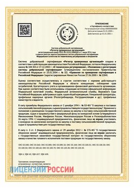 Приложение к сертификату для ИП Лысьва Сертификат СТО 03.080.02033720.1-2020